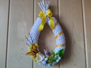 Wianuszek ozdobny, dekoracja, święta, wiklina papierowa