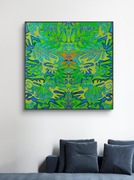 "Łąka", abstrakcja symetryczna 100x100cm, Joanna Radwańska 