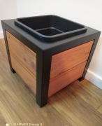 Donica ogrodowa metal drewno modrzew ryflowany