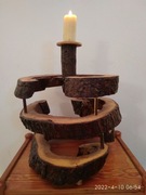 Spiralny świerkowy świecznik rękodzieło