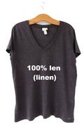 Lniany T-shirt 100% len bluzka lniana vintage grafit