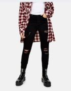 Topshop jeansy czarne 25/28  xxs