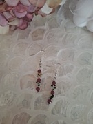 Kolczyki handmade srebro z naturalnych kamieni rubin jaspis dalmatyński