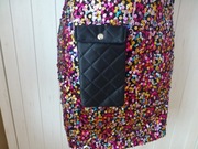 Vintage Love satynowa pikowana torebka na srebrnym łańcuszku