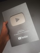 Srebrny przycisk YouTube - Twoja nazwa kanału