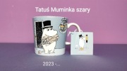 Muminki KUBEK Moomin Arabia Finland - z naklejką - TATUŚ MUMINKA szary