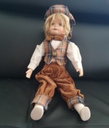 Kolekcjonerska lalka porcelanowa biskwit  Chłopiec Retro 41 cm