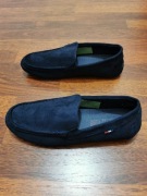 Wsowane Mokasyny Męskie Lekkie Wygodne Granat