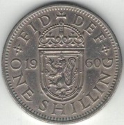 207 Wielka Brytania 1 shilling szyling 1960 herb szkocki