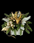 Elegancki, złoty stroik zimowo-świąteczny, do wnętrz.