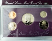 1991 - Zestaw menniczy proof USA: 5 monet