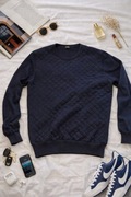 Granatowy sweter pikowany Massimo Dutti | minimalist | smart casual