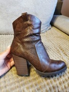 Buty, Botki , rozmiar 37, Skóra naturalna. 