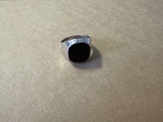 Sygnet męski, srebrny z czarnym onyksem