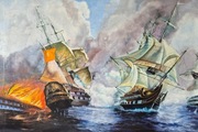 Obraz olejny ręcznie malowany pt. Bitwa morska