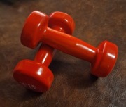 Hantle hantelki winylowe czerwone 1 kg, 2 sztuki