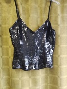 Czarny cekinowy top 