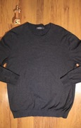 Sweter Dressmann r. XL szary ciemny dł rękaw okrągły dekolt bawełna