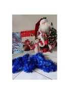 gruby szeroki łańcuch choinkowy na choinkę niebieski granatowy i błyszczący