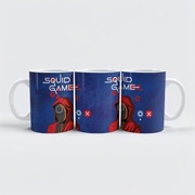 Kubek 330ml - „SQUID GAME 2” – Twój codzienny łyk ryzyka! - WZÓR NIEBIESKI