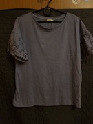 Koszulka damska medicine rozmiar S/L niebieska z ozdobnymi rękawami