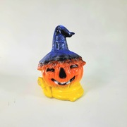 Dynia w kolorowej czapce lampion , halloween dekoracja , ozdoba 