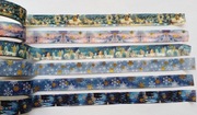 zimowy zestaw 6x washi tape taśma ozdobna 5m scrapbooking