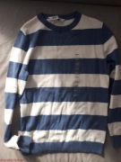 Sweterek pulower r. 134-140 cienki, w paski