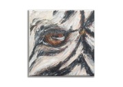 Obraz ręcznie malowany zebra 20x20 cm oko