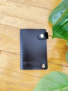 Wizytownik czarny skórzany 