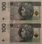 2x 100 ZŁ WŁADYSŁAW JAGIEŁŁO SERIA ER 2018 r. UNC! Okazja! 