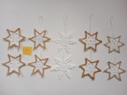 Szydełkowe gwiazdki choinkowe 10 szt. - zestaw 13