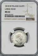 1 złoty 1818 Królestwo Kongresowe NGC MS62