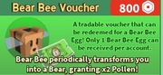 Bear bee voucher | bee bear voucher bbs bee swarm simulator