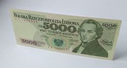 5.000 zł 1988 rok UNC stan 1 seria EA 1855537  5000 złotych 1988 r