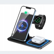 Ładowarka bezprzewodowa stacja ładująca 3w1