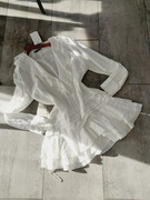 Viralowa sukienka koronka falbanki zara 36S