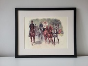 Obraz grafika konie (2) spacer park powóz jeździec