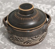 Gliniane naczynia do zapiekania / smalec / masło zestaw 6 szt. kamionka