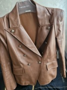 MARYNARKA BY O LA LA eko skóra S brązowa