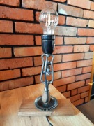 Lampa nocna loft hand made drewno prezent warsztat