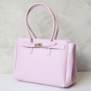 Torebka Vera Pelle skóra pudrowy róż