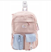 Plecak szkolny tornister wielokomorowy z kieszeniami pojemny RÓŻOWY