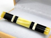 Spinka do krawata Bursztyn + drewno Heban