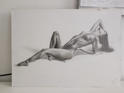 Akt kobiecy – rysunek ołówkiem, sztuka klasyczna, format A3
