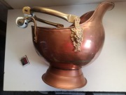 DUŻA STARA MIEZIANA  WĘGLARKA ..DONICA  ZDOBIONA 1700 GRAM . !!