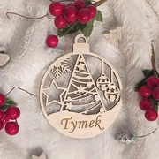 bombka zawieszka drewniana ozdoba na choinkę/Boże Narodzenie - wzór 32