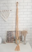 Wiszący kwietnik boho żółty makrama handmade