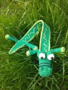 Zakładka do książki na szydełku krokodyl aligator 