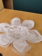 Dmuchane szkło miska patera Kwiat ciężkie hand made
